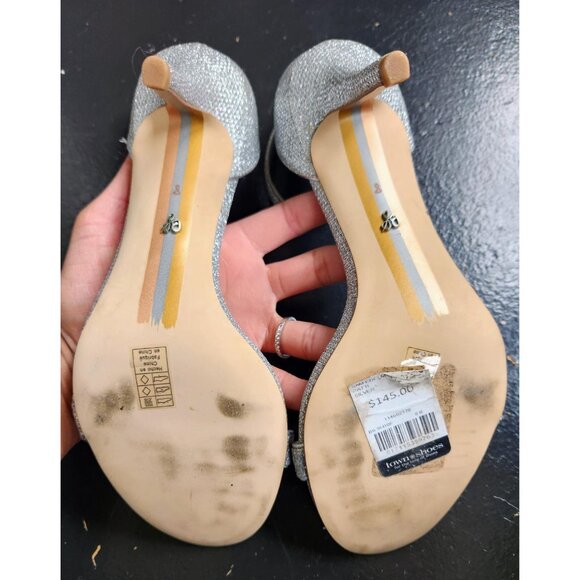 Sam Edelman Heeled Patti Sandals in Silver  US Size 8 - Picture 5 of 5